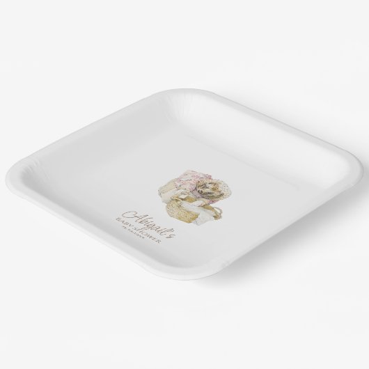 Classic Peter het Konijn Baby shower Papieren Bordje (Gebogen)