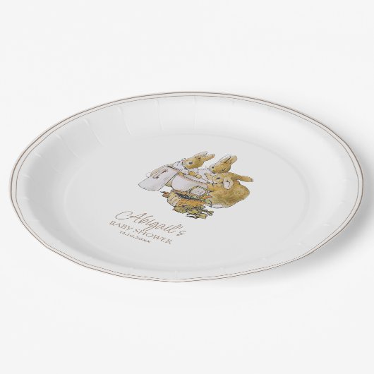 Classic Peter het Konijn Baby shower Papieren Bordje (Gekanteld)