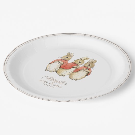 Classic Peter het Konijn Baby shower Papieren Bordje (Gekanteld)