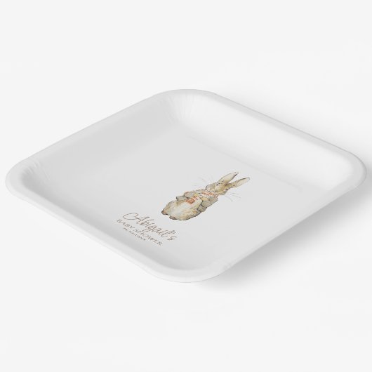 Classic Peter het Konijn Baby shower Papieren Bordje (Gebogen)