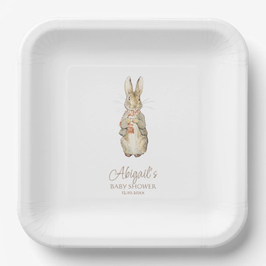 Classic Peter het Konijn Baby shower Papieren Bordje (Voorkant)
