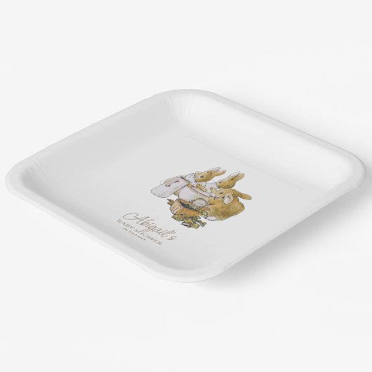 Classic Peter het Konijn Baby shower Papieren Bordje (Gebogen)