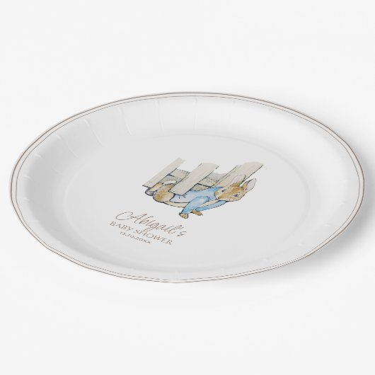 Classic Peter het Konijn Baby shower Papieren Bordje (Gekanteld)