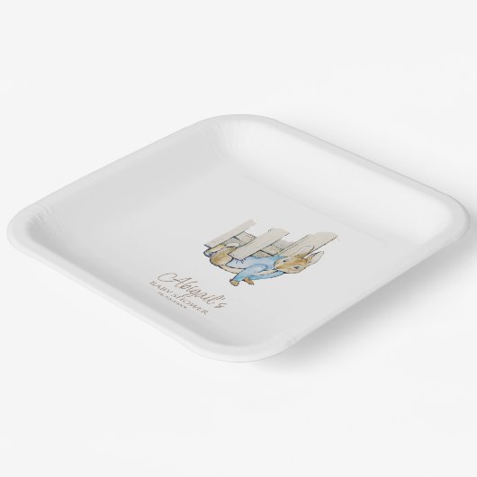 Classic Peter het Konijn Baby shower Papieren Bordje (Gebogen)