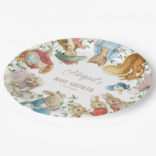 Classic Peter het Konijn Baby shower Papieren Bordje (Gekanteld)