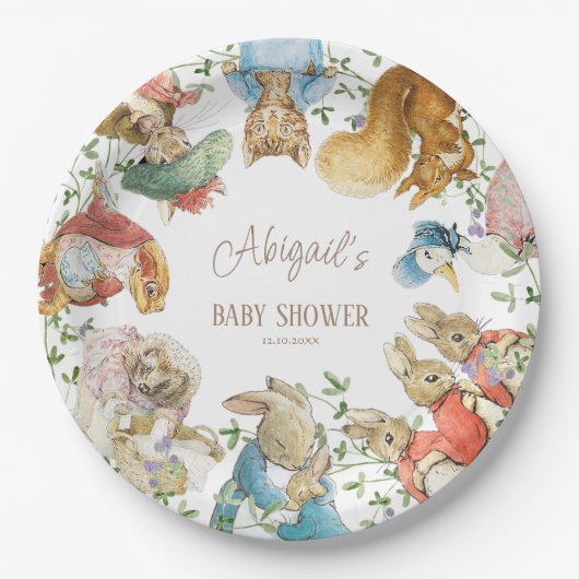 Classic Peter het Konijn Baby shower Papieren Bordje (Voorkant)