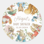 Classic Peter het Konijn Baby shower Ronde Sticker (Voorkant)