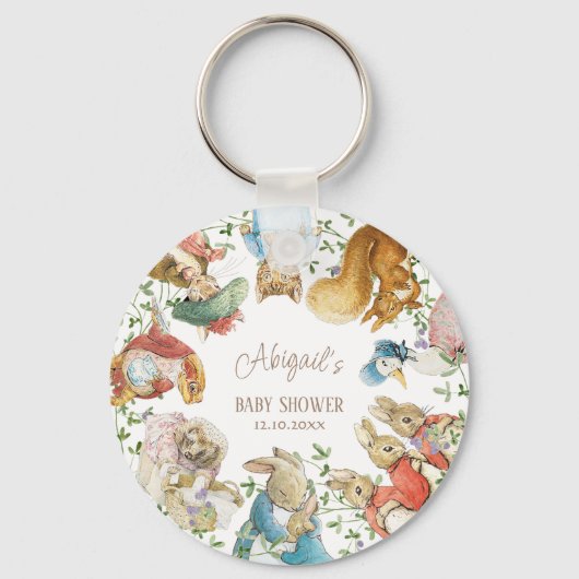 Classic Peter het Konijn Baby shower Sleutelhanger (Voorkant)