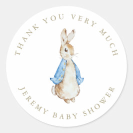Classic Peter het Konijn Baby shower Square Sticke Ronde Sticker
