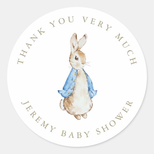 Classic Peter het Konijn Baby shower Square Sticke Ronde Sticker (Voorkant)