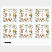 Classic Peter het Konijn Baby shower Vierkante Sticker (Vel)