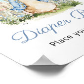 Classic Peter Konijn Baby shower Luier Raffle Poster (Hoek)