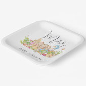 Classic Peter Rabbit Paper Borden - 7" Vierkant Papieren Bordje (Gebogen)