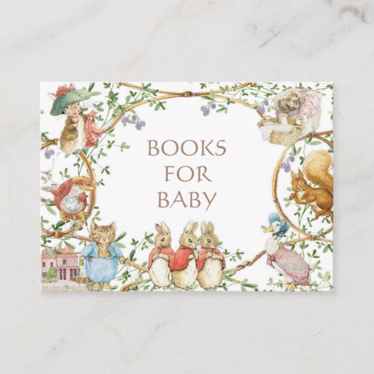 Classic Peter the Rabbit Baby shower Boek Aanvraag Informatiekaartje (Voorkant)