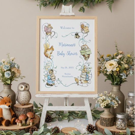 Classic Peter the Rabbit Baby shower Groot Welkom Poster