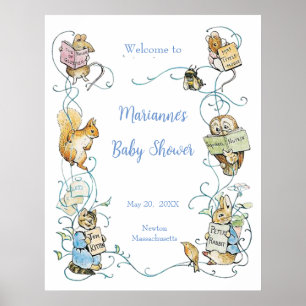 Classic Peter the Rabbit Baby shower Groot Welkom Poster