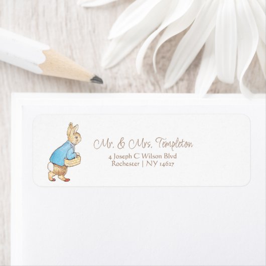 Classic Peter the Rabbit Baby shower Label (Insitu)
