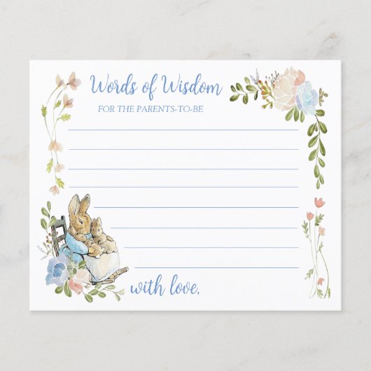 Classic Peter the Rabbit Twin Shower Advies Kaart (Voorkant)