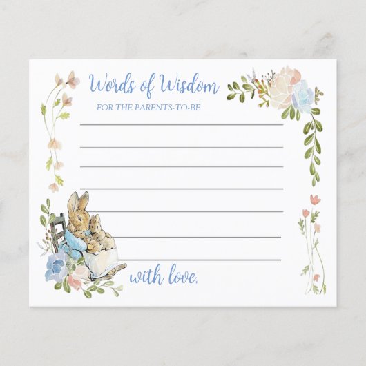 Classic Peter the Rabbit Twin Shower Advies Kaart (Voorkant)