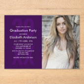 Classic Photo Afstuderen Acryl Uitnodigingen (Voorkant)