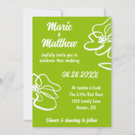 Classic Photo Citrus Green Floral Wedding Kaart