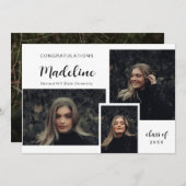 Classic Photo Collage Modern Afstuderen Aankondiging (Voorkant / Achterkant)