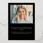 Classic Photo Gold Foil Afstuderen aankondiging (Achterkant)