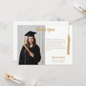Classic Photo Gold Tassel Afstuderen Dank u Kaart (Voorkant / Achterkant in situ)