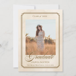 Classic Photo Graduation Announcement Invitation Kaart