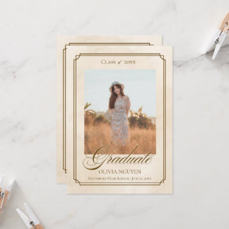 Classic Photo Graduation Announcement Invitation Kaart