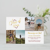 Classic Photo High School Afstuderen Folie Uitnodiging (Staand Voorkant)