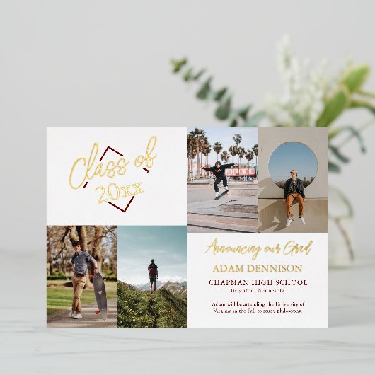 Classic Photo High School Afstuderen Folie Uitnodiging