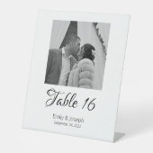 Classic Photo Table Numbers Pedestal Sign Reclamebord Met Voetstuk (Voorkant)