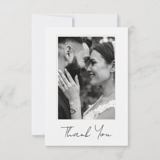 Classic Photo Wedding Flat Thank You Card (Voorkant)