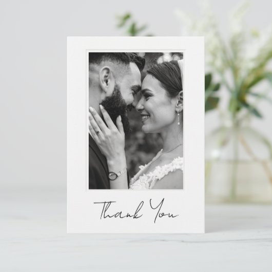 Classic Photo Wedding Flat Thank You Card (Staand voorkant)