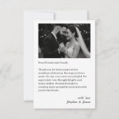 Classic Photo Wedding Flat Thank You Card (Achterkant)