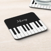 Classic piano-toetsenbord - Aangepaste muziek Bier Onderzetter (Linkerzijde)