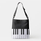 Classic piano-toetsenbord - Aangepaste muziek Crossbody Tas (Achterkant)
