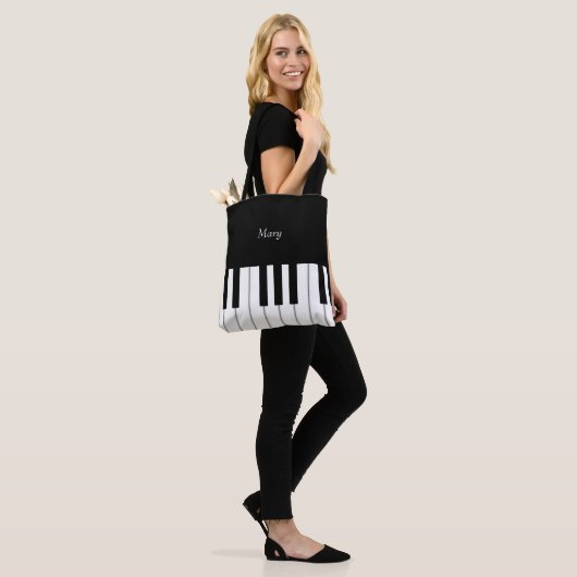 Classic piano-toetsenbord - Aangepaste muziek Tote Bag (Op model)