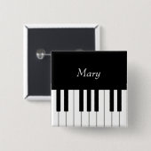 Classic piano-toetsenbord - Aangepaste muziek Vierkante Button 5,1 Cm (Voorkant /achterkant)