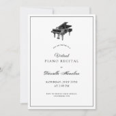 Classic Piano Wit Virtuele Overweging Uitnodiging (Voorkant)