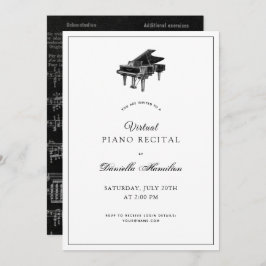 Classic Piano Wit Virtuele Overweging Uitnodiging