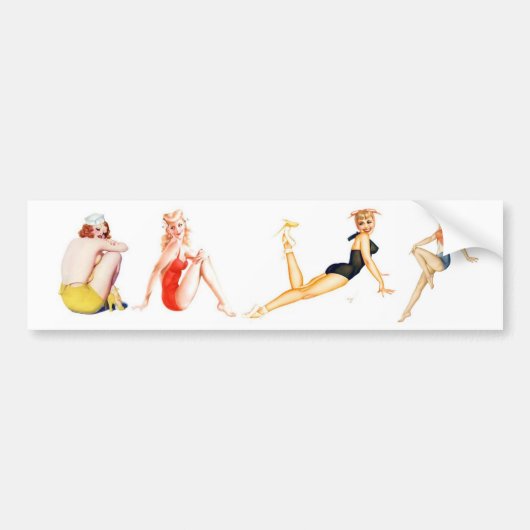 Classic Pin-Up Girls Bumpersticker (Voorkant)