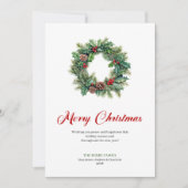 Classic Pine Wreath Christmas Greeting Holiday  Feestdagenkaart (Voorkant)