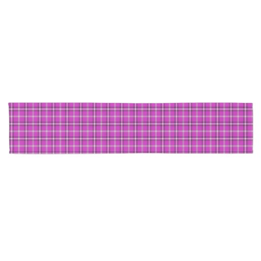 Classic Pink Black White Plaid Table Runner Korte Tafelloper (Horizontaal)