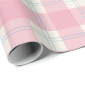 Classic Pink & Blue Preppy Plaid PatWrapping Paper Cadeaupapier (Rol Hoek)
