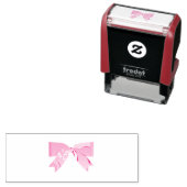 Classic Pink Bow Design Zelfinktende Stempel (In situ)