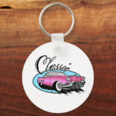 Classic Pink Cadillac Sleutelhanger (Voorkant)