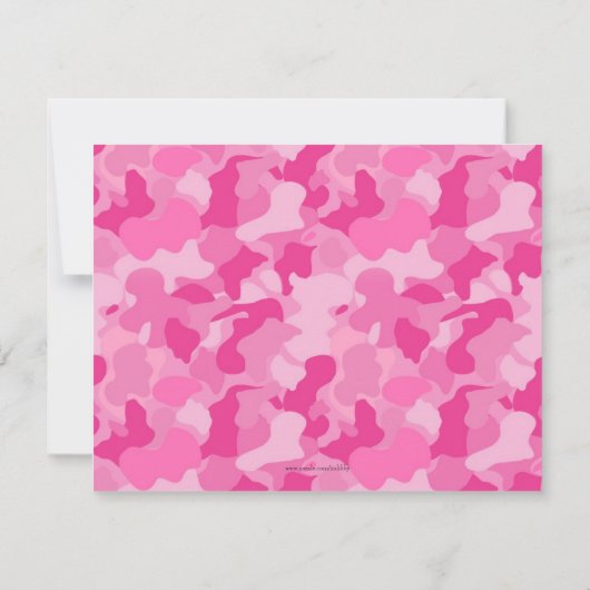 Classic Pink Camo Elegant Afstuderen Uitnodiging (Achterkant)