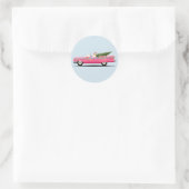 CLASSIC PINK CAR CLASSY KERST STICKERS (Tas)